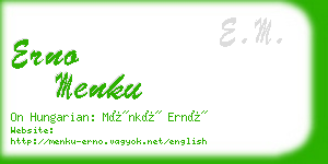 erno menku business card